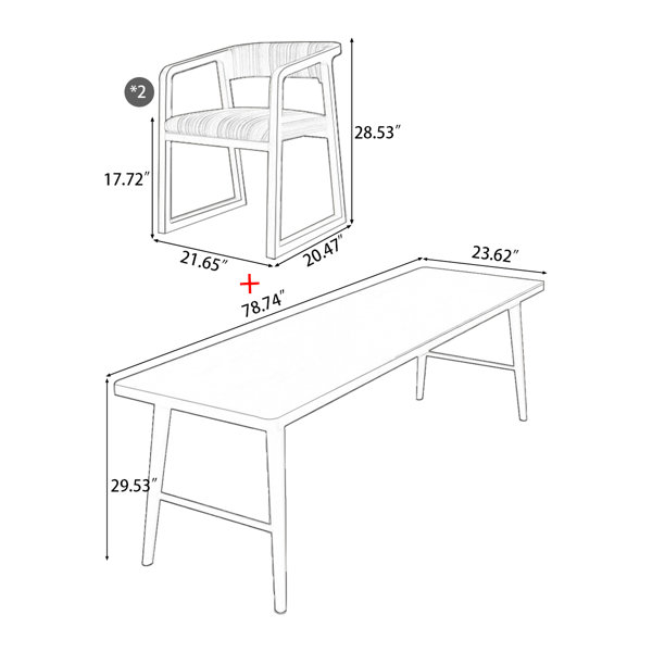 Corrigan Studio® Puxico 3 Piece Solid Wood Rectangle Desk And Chair Set
